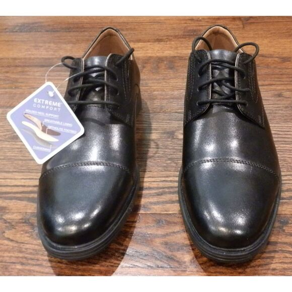 Clarks Collection Whiddon Cap Black Leather Oxford Shoes Men's Size 8.5 NWT